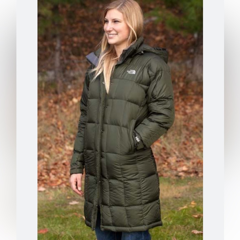 THE NORTH FACE METROPOLIS 600 FILL GOOSEDOWN PARKA COAT WOMENS SZ XS Green